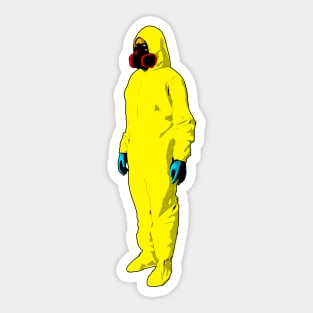 Man Wearing Hazmat Suit Comic Art Sticker